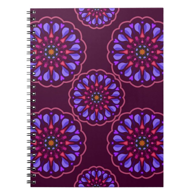 Seamless pattern with ethnic mandala art ornament. notebook (Front)