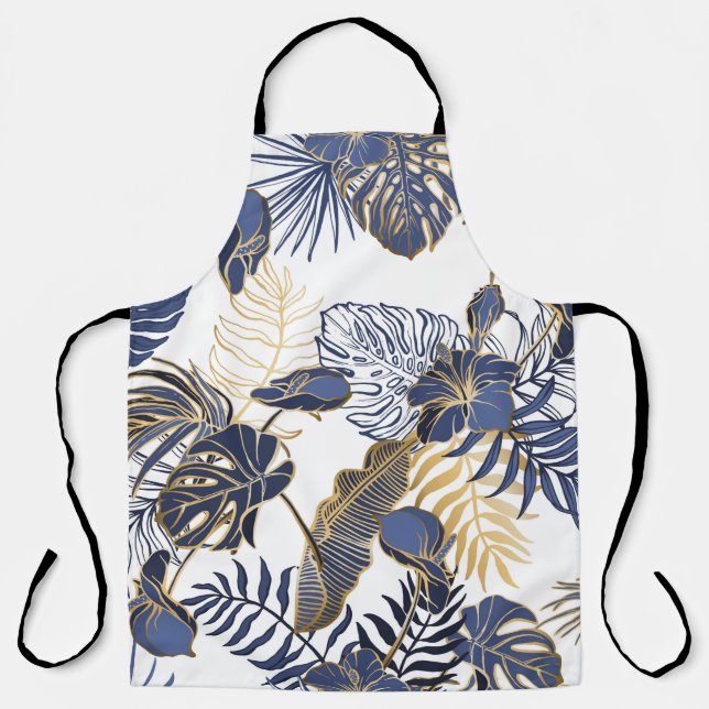 Seamless pattern with exotic tropical leaves. Palm Apron (Front)