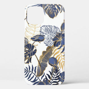 Seamless pattern with exotic tropical leaves. Palm iPhone 12 Case