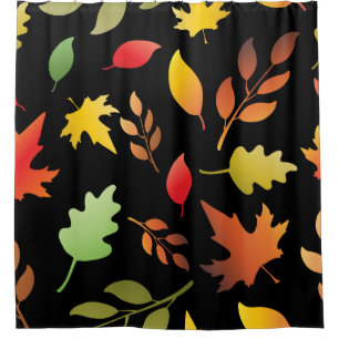 Seamless pattern with fallen autumn leaves and col