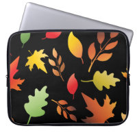 Seamless pattern with fallen autumn leaves and col