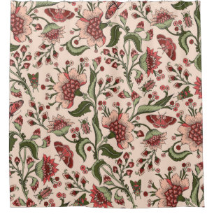 Seamless pattern with fantasy flowers, natural wal
