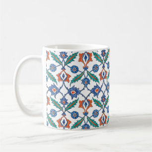 Seamless pattern with floral ornament imitating me coffee mug