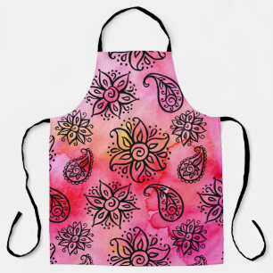 Seamless pattern with floral ornamental ethnic dec apron