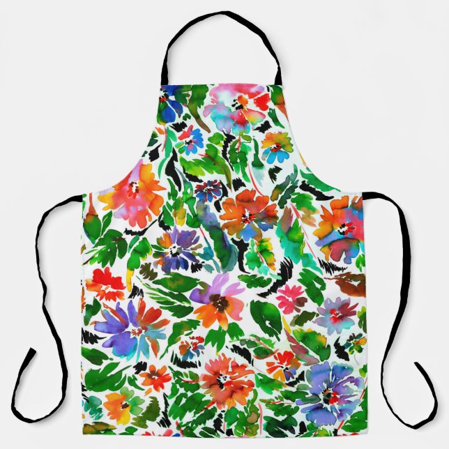 Seamless pattern with flowers  apron (Front)