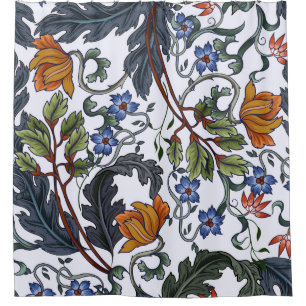 Seamless pattern with flowers in art deco style. M