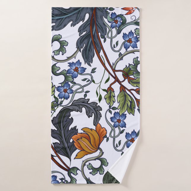 Seamless pattern with flowers in art deco style. M Bath Towel (Bath Towel)