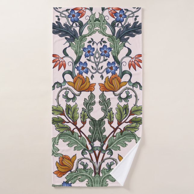 Seamless pattern with flowers in art deco style. M Bath Towel (Bath Towel)