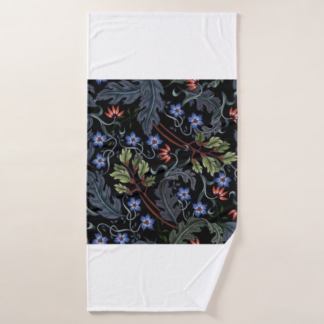 Seamless pattern with flowers in art deco style. M Bath Towel (Bath Towel)
