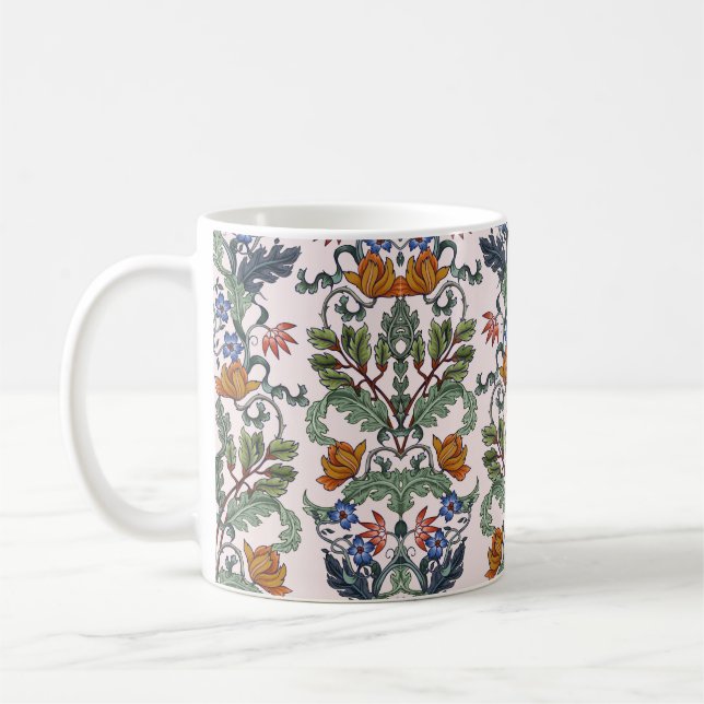 Seamless pattern with flowers in art deco style. M Coffee Mug (Left)