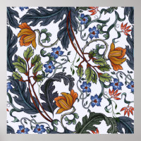 Seamless pattern with flowers in art deco style. M