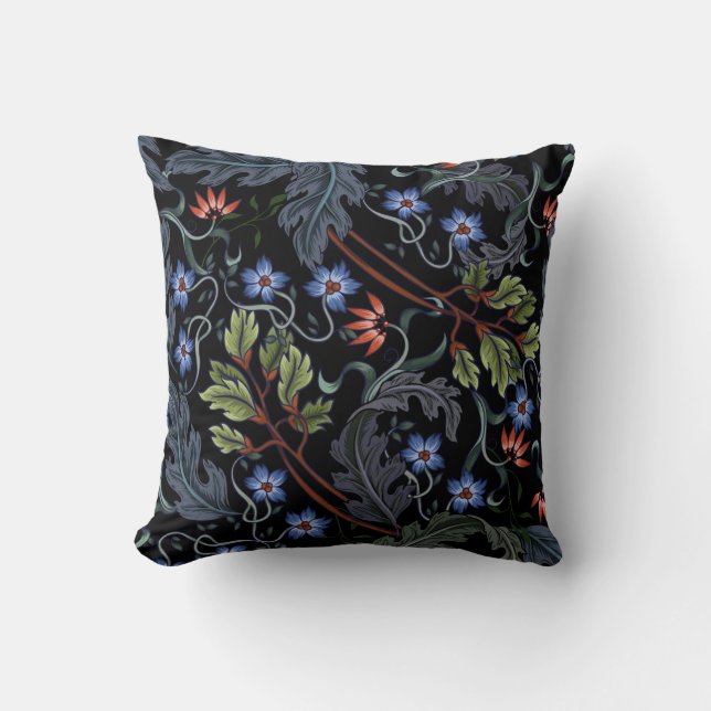 Seamless pattern with flowers in art deco style. M Throw Pillow (Front)