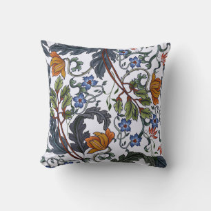 Seamless pattern with flowers in art deco style. M Throw Pillow