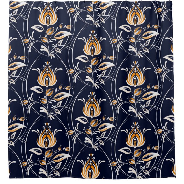 Seamless pattern with flowers in folk style. . Vin (Front)