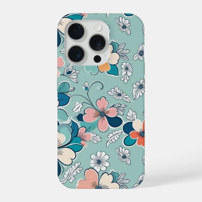 Seamless pattern with flowers iPhone case (Back)