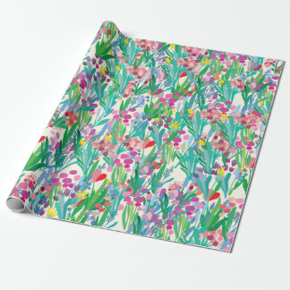 Seamless pattern with flowers, plant background. A Wrapping Paper