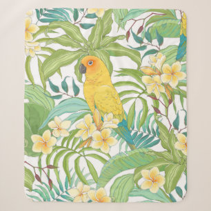 Seamless pattern with flowers Plumeria,leaves and Sherpa Blanket