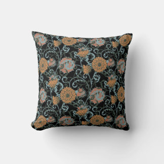 Seamless Pattern with Flowers. Vintage Summer Femi Throw Pillow