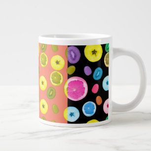 Seamless pattern with fruits. large coffee mug
