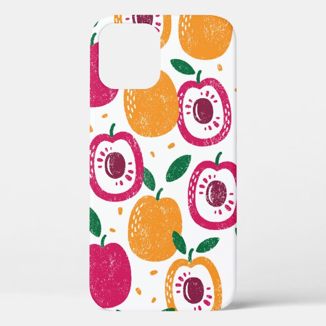 Seamless pattern with fruits. Stamp textured. Case-Mate iPhone Case (Back)
