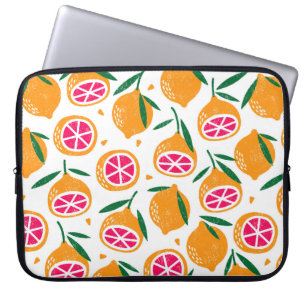 Seamless pattern with fruits. Stamp textured. Laptop Sleeve
