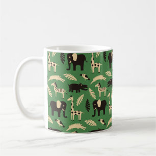 Seamless pattern with funny African animals and pl Coffee Mug