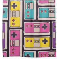 Seamless pattern with game joysticks. Colourful il