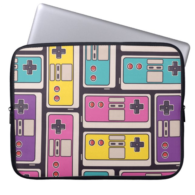 Seamless pattern with game joysticks. Colourful il Laptop Sleeve (Front)