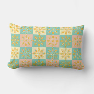 Seamless pattern with geometric floral motifs lumbar pillow