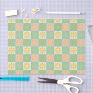 Seamless pattern with geometric floral motifs tissue paper