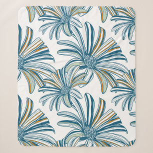Seamless pattern with gerbera flowers. Vintage bac Sherpa Blanket