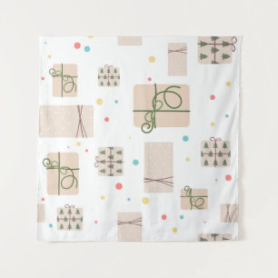 Seamless pattern with gift boxes. Gifts Packed in Tapestry