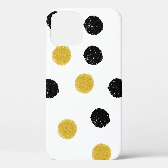 Seamless pattern with gold and black chaotic dots Case-Mate iPhone case (Back)