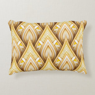 Seamless Pattern with Gold Ethnic Motifs. Endless Accent Pillow