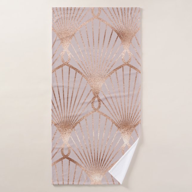 Seamless pattern with gold leaf shapes bath towel (Bath Towel)