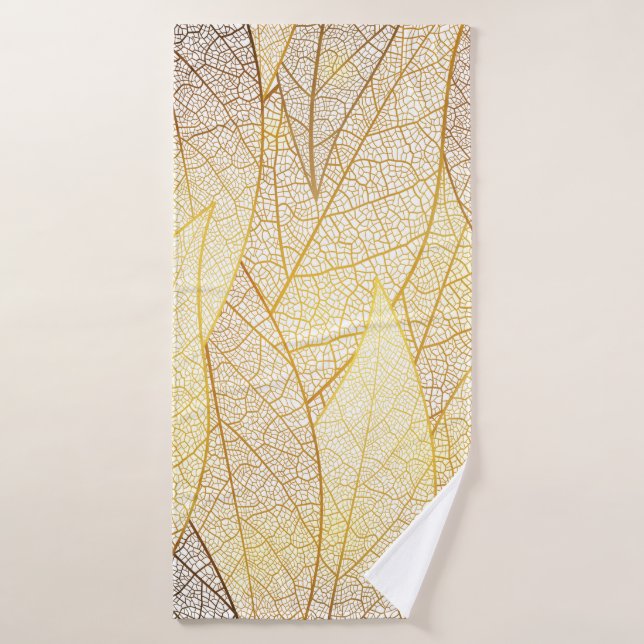 Seamless pattern with gold leaves bath towel (Bath Towel)