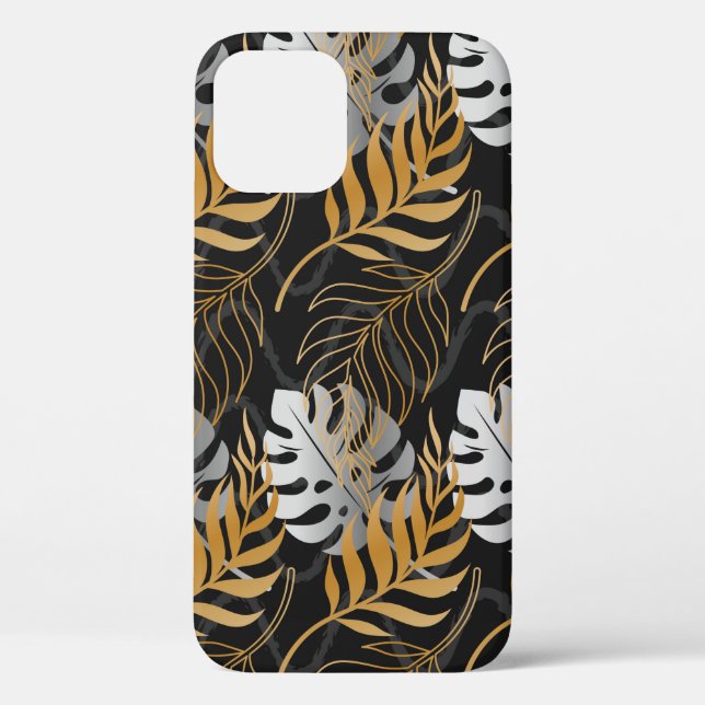 Seamless pattern with gold,  silver tropical plant Case-Mate iPhone case (Back)