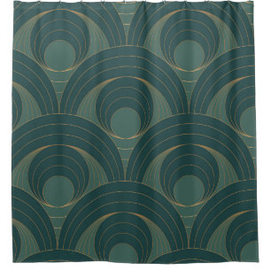 Seamless pattern with golden and green circles on 