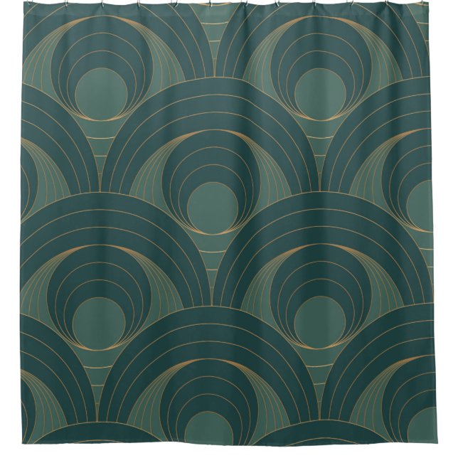 Seamless pattern with golden and green circles on  (Front)