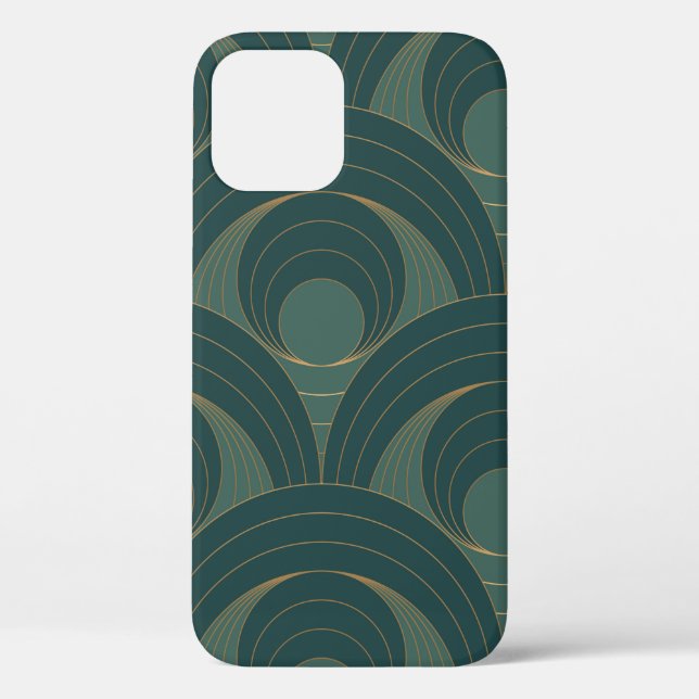 Seamless pattern with golden and green circles on  Case-Mate iPhone case (Back)
