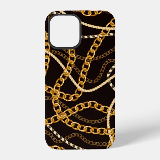 Seamless pattern with golden chains.  iPhone case (Back)