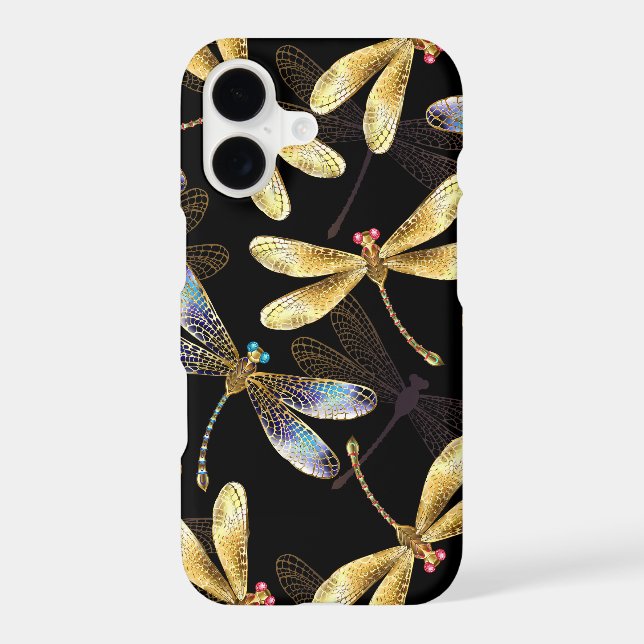 Seamless Pattern with Golden Dragonflies (Back)