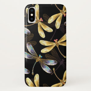 Seamless Pattern with Golden Dragonflies Case-Mate iPhone Case
