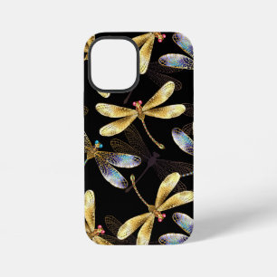 Seamless Pattern with Golden Dragonflies iPhone 12 Mini Case