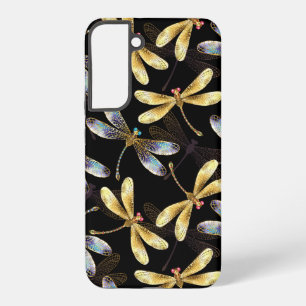 Seamless Pattern with Golden Dragonflies Samsung Galaxy Case