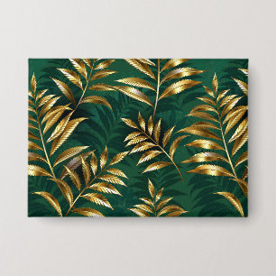 Seamless pattern with golden ferns