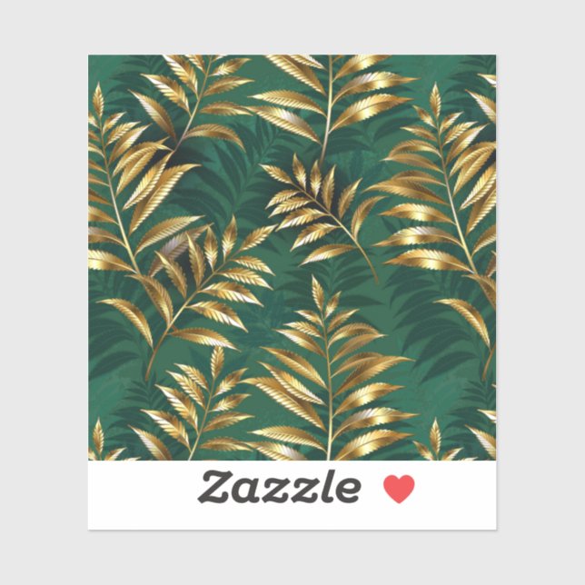 Seamless pattern with golden ferns (Sheet)