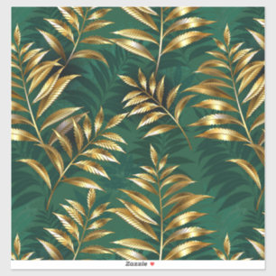 Seamless pattern with golden ferns
