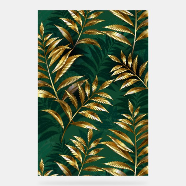 Seamless pattern with golden ferns (Recto)