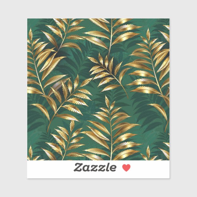 Seamless pattern with golden ferns (Sheet)